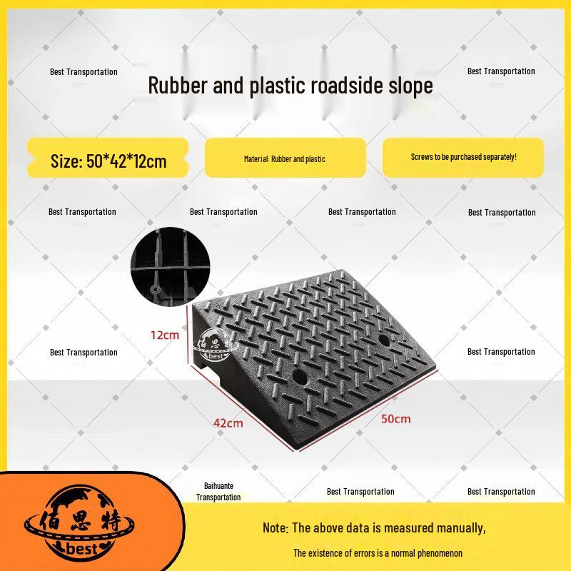 Household Rubber Threshold Ramp for Curbs and Slopes: Car and Road Edge Climbing Pad