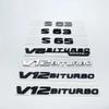YTW1  3D Letters S63 S65 V12 Biturbo V8Biturbo 4matic+ ABS Emblem for Mercedes Benz W222 W223 Car Fender Trunk Logo Sticker