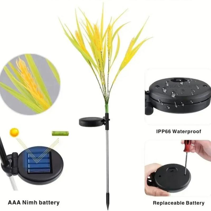 Solar Powered Autumn Harvest Wheat Waterproof Outdoor Light for Garden Lawn Courtyard Patio Path Thanksgiving Decor Lighting