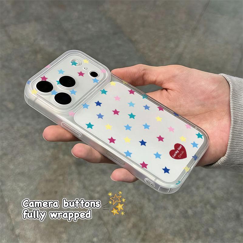 

Transparent Frosted Edge Phone Case with Integrated Buttons for Apple 17/16, 17 Pro Max, 16 Pro - Star Color Apple 14 Plus