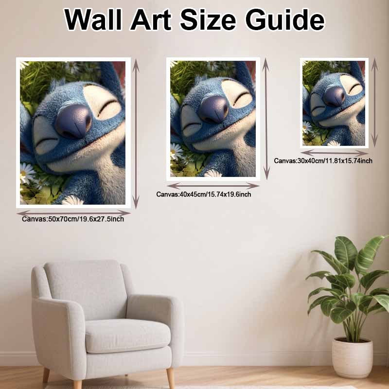 Disney Diamond Painting Kit Stitch 5D DIY, Suitable for Beginners and Craft Lovers, Interior Space Decoration