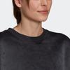 adidas Pull-over de sport texturé en velours côtelé pour femme, hauts noirs H31102