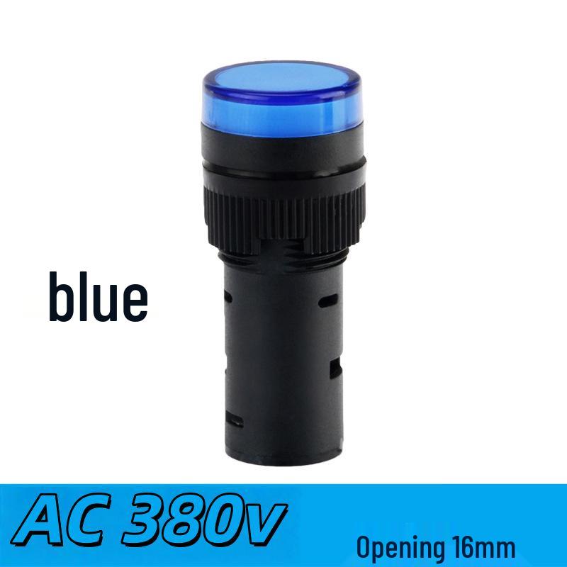 AD16-16DS LED Indicator Light: 16MM, 24V, 220V/380V, Red/Yellow/Green/Blue/White Signal.