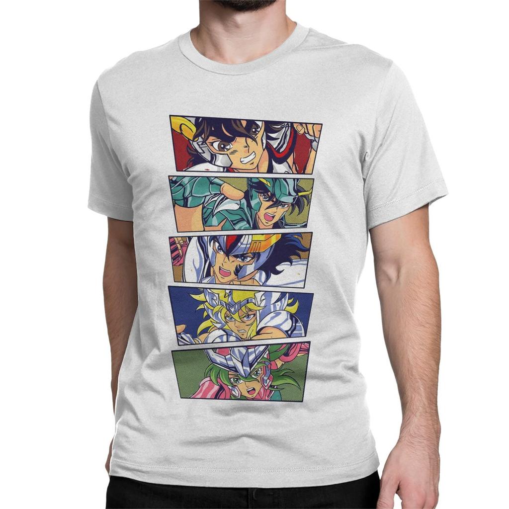 Men Women T-Shirts Knights Of The Zodiac Japanese Anime Leisure Cotton Tees Short Sleeve Saint Seiya T Shirt Tops Graphic