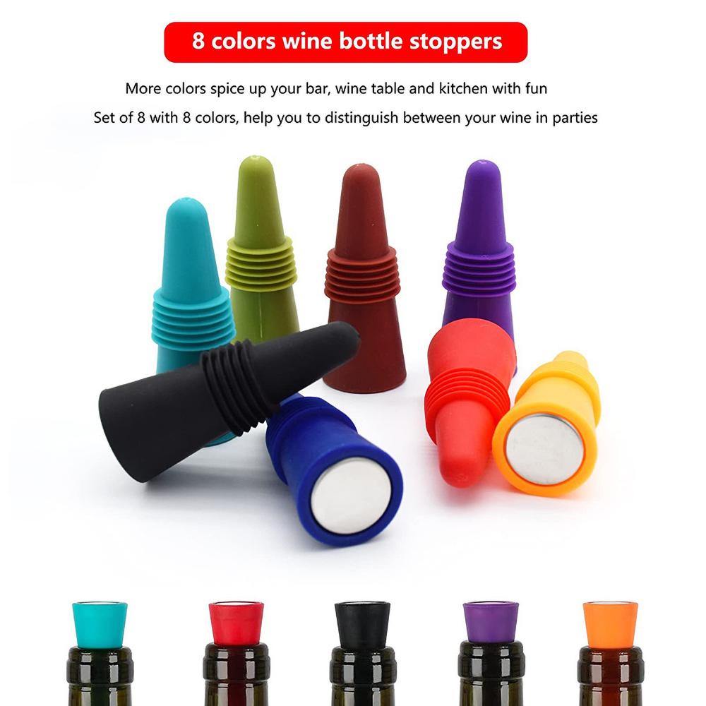 Reusable Silicone Wine Vacuum Stopper And Beverage Bottle Cap Champagne Bottle Sealer JPS002 - Kitchen And Dining Accessory