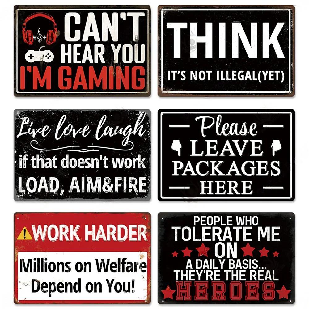 Funny Sarcastic Vintage Metal Posters Tin Signs Decor Retro Plaque Metal Plate Home Wall Art Decor for Bar