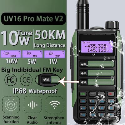 Walkie Talkie UV-16(10w) / 8800mAh Battery / IP68 Deep Waterproof