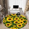 1pc Sunflower Field Office Round Area Rug, Under Office Chairs Bedroom Living Room Home Decor, Room Deco