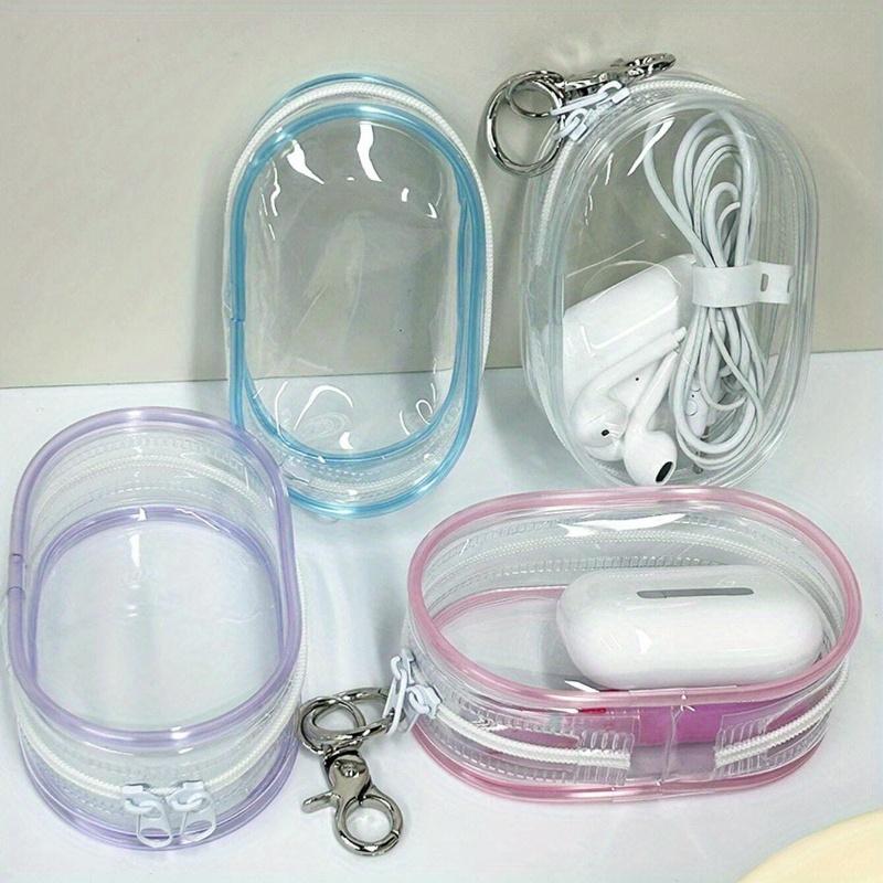 Pair Zipper Data Cable, Charger, Earphone, Makeup, Jewelry and Small Accessories Storage Pouch, Mini Portable Organizer for Travel, Earphones