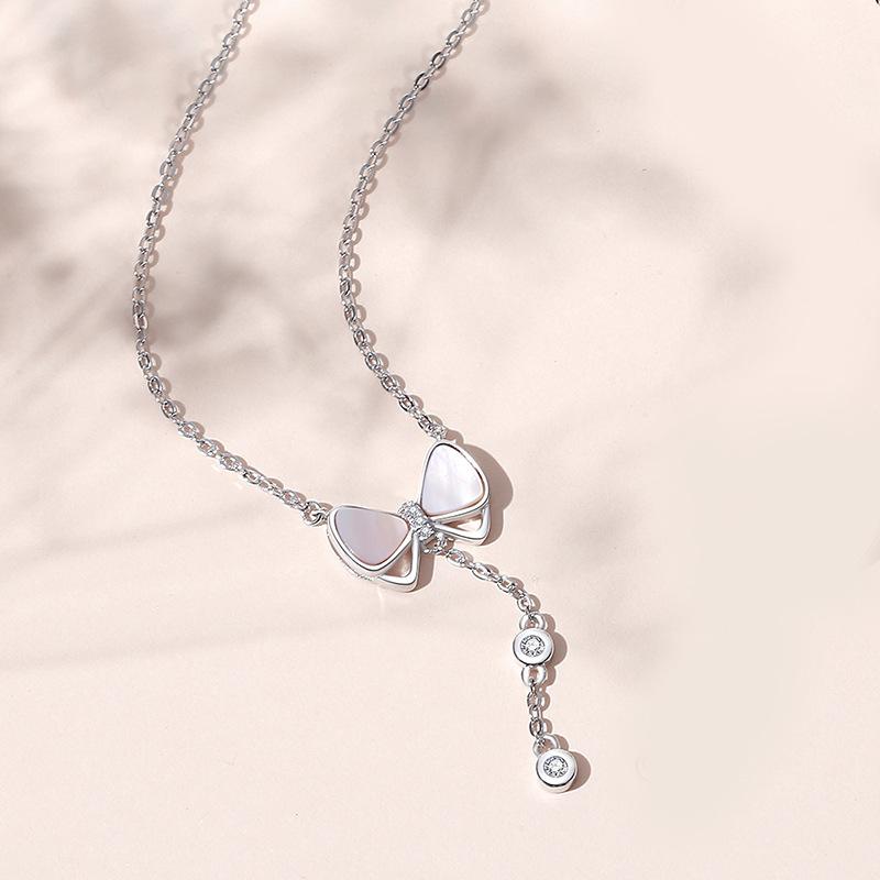 Tancise 925 Sterling Silver Classic Women Necklace Pendant Zircon Fashion Gift