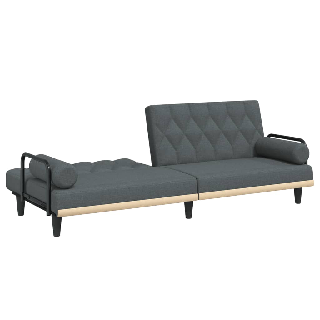Vidaxl Foldable Sofa With Armrests, Dark Grey, Upholstered