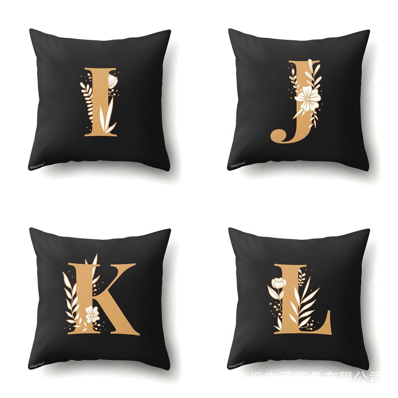 Polyester Kissenbezug Autodekoration Zuhause 26 Englische Buchstaben Gedruckt Taillenkissen Sofakissenbezug