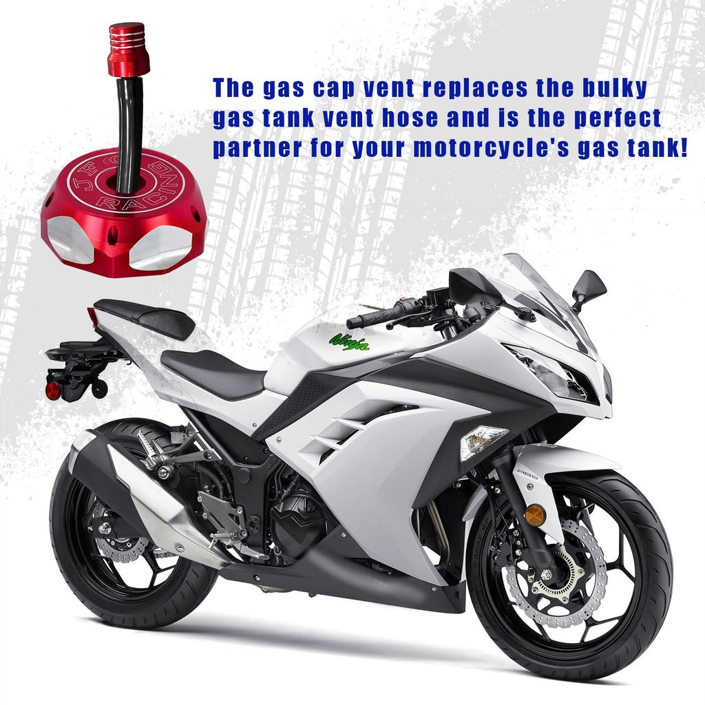 Augeny 2pcs Breather Hose Gas Fuel Tank Cap CNC One Way Tank Valve Vent