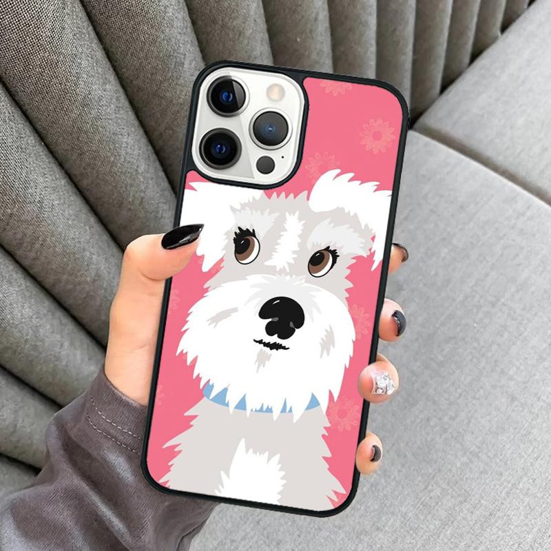 Миниатюрный шнауцер собака искусство Чехол для телефона Для iPhone 17 Air 16 16e 15 13 14 Pro Max 11 12 Plus 2022 MAX Чехол coque