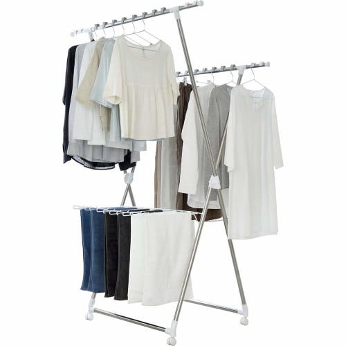 Iris Ohyama Polypropylene Indoor Clothes Dryer, Reduces Drying Time, Includes Towel Hanger, Compact Storage, Easy Assembly, Fits Approximately 4 Peopl