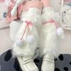 Faux Fur Furry Leg Warmers Fashion Long Tube Socks White Calf Sleeves  Women