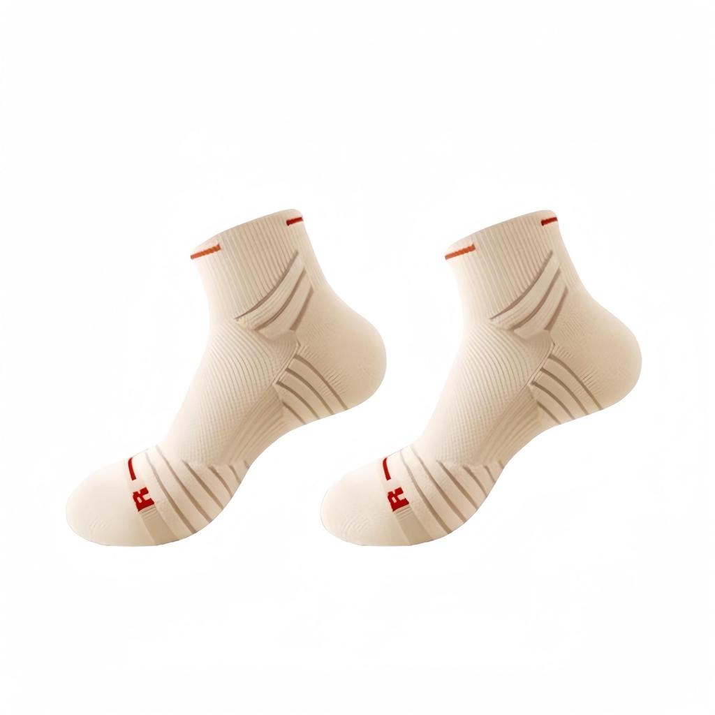Men's Anti-Odor Marathon Running Socks - Spring/Summer Mid-Calf, Thickened Towel Bottom, Sports/Hiking, Long Distance/Basketball