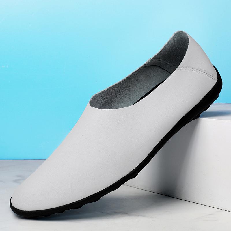 Prawdziwa Skóra Męskie Buty wsuwane Casualowe Skórzane Buty Męskie Mokasyny Wygodne Buty Ręcznie robione miękka podeszwa Buty duży rozmiar 48 49 50