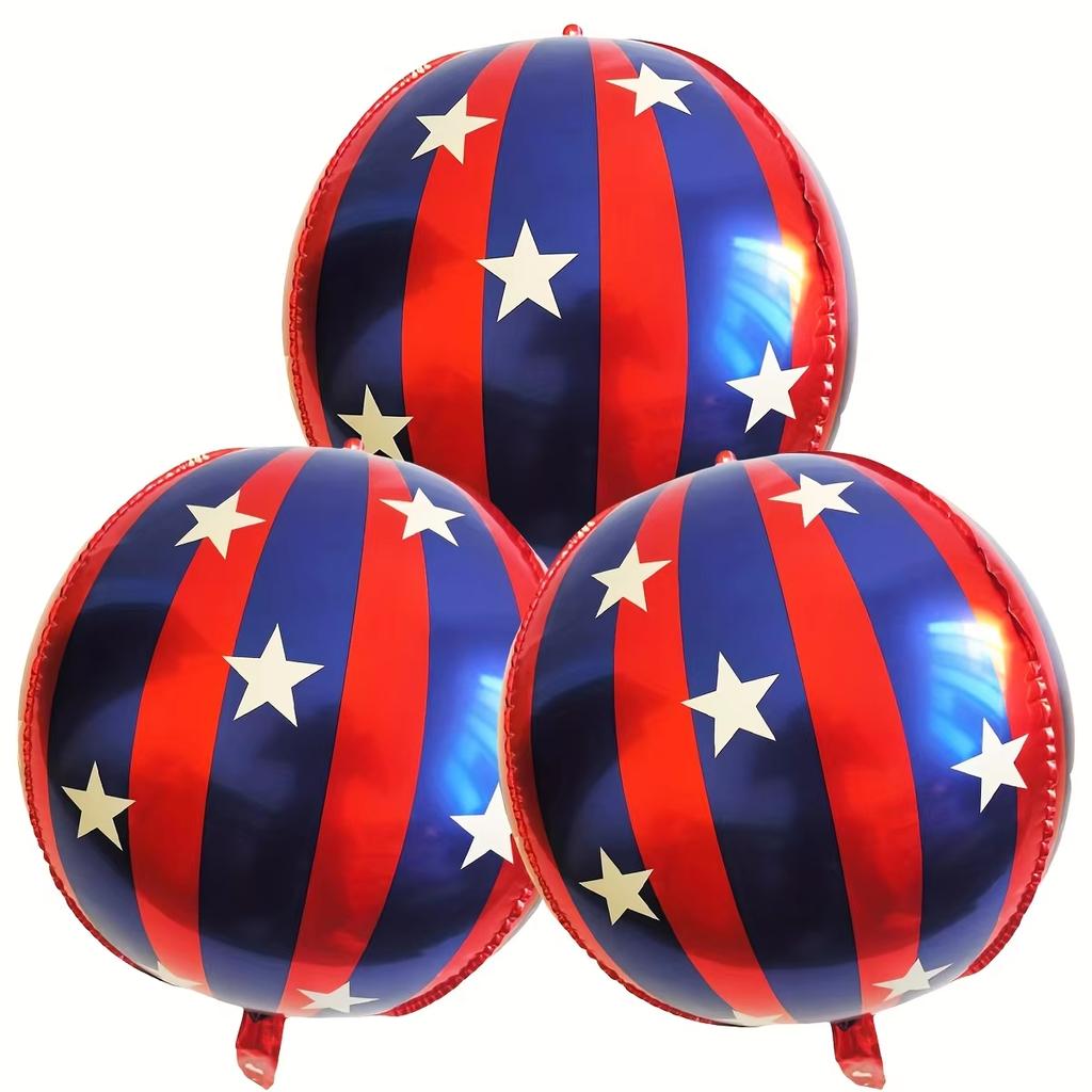 22 Inch 4D Striped Star Aluminum Film Balloon Ktv Mall Home School Decoration Diy Circus Party Supplies Kids Photo Booth Props