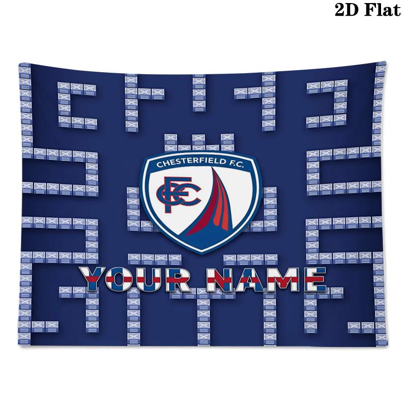 Custom Name Chesterfield F.C Printed Tapestry – Wall Hanging for Bedrooms, Dorms, and Home Decor