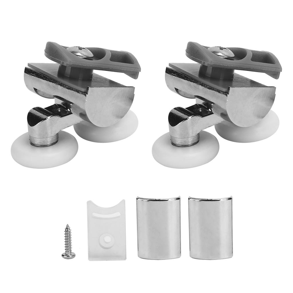 23mm Doppelduschtürrollen Hängendes Rad Umlenkrolle Oben- und Untenräder Badezimmerzubehör