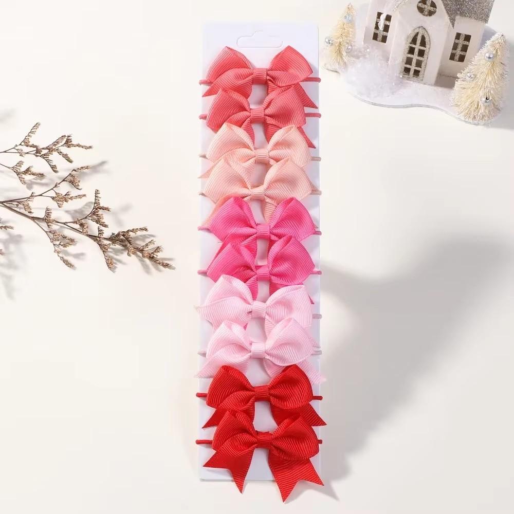 10 Stück Schleifen Elastische Haargummis Haargummis für Baby Mädchen Handgemachte Schleifenknoten Stirnbänder MiNi Haarspangen Kinder Haarschmuck