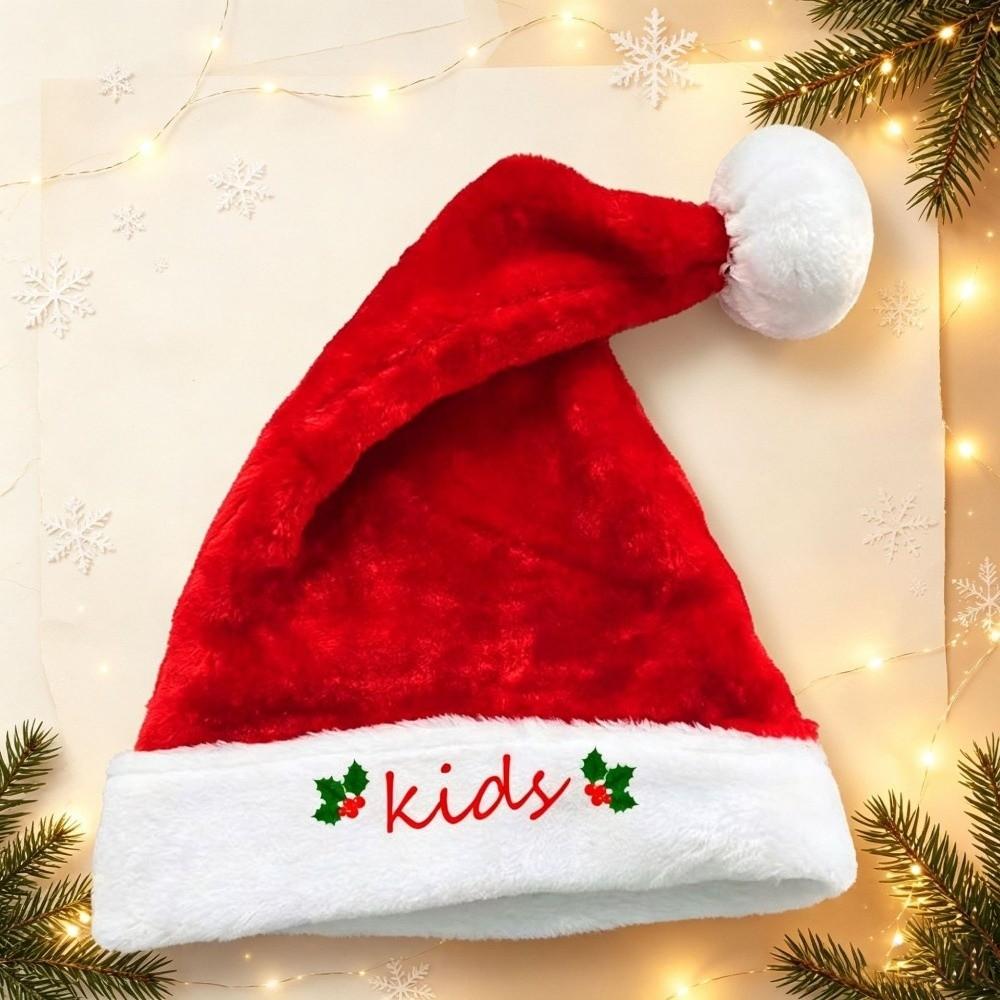 Mother Father Kids Family Matching Santa Hat Embroidered Plush Santa Cap  Xmas Party Gift