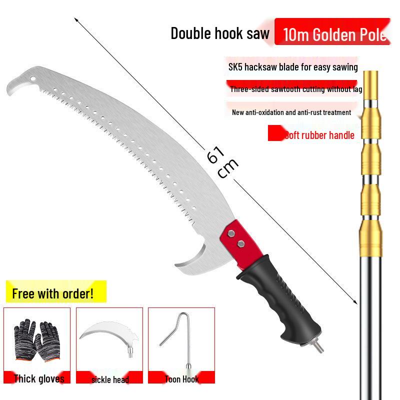 Telescopic Pole Saw: Long Reach Pruner for High Branches and Tree Cutting.