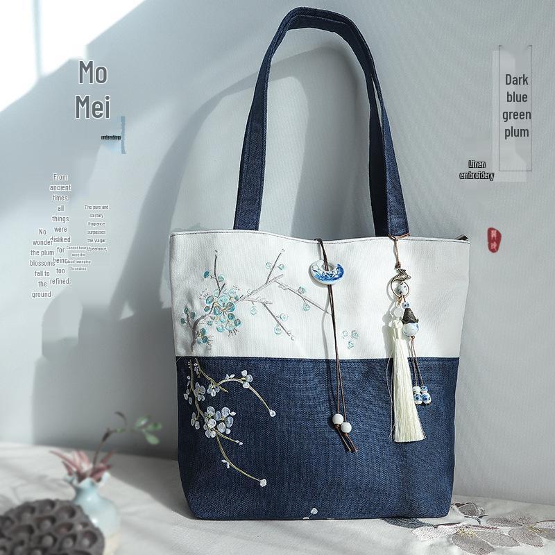 Artistic Retro Chinese Style Canvas Shoulder Handbag