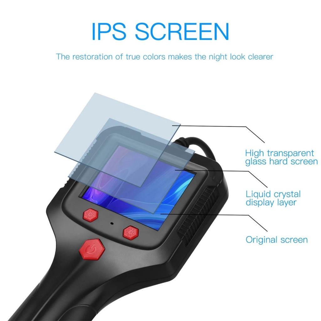 Professional Industrial HD Endoscope with 2.4Inch LCD Screen 8mm Borescope Inspection Camera Endoscope for Cars Endoscopio