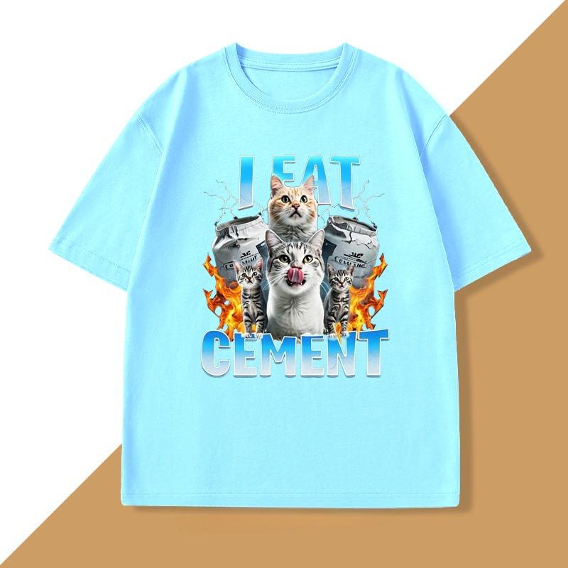 I Eat CeUnisext Funny Cat Meme Tee Shirt for WOMEN and Unisex Stupid Ugly Unhinged Tshirt Summer Short Sleeve Cotton Tshirt Clothing