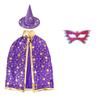 3pcs Bronzing Star Wizard Cloak Hat Eye Mask Set Magician Role-Play Costume Kit  Party Costume