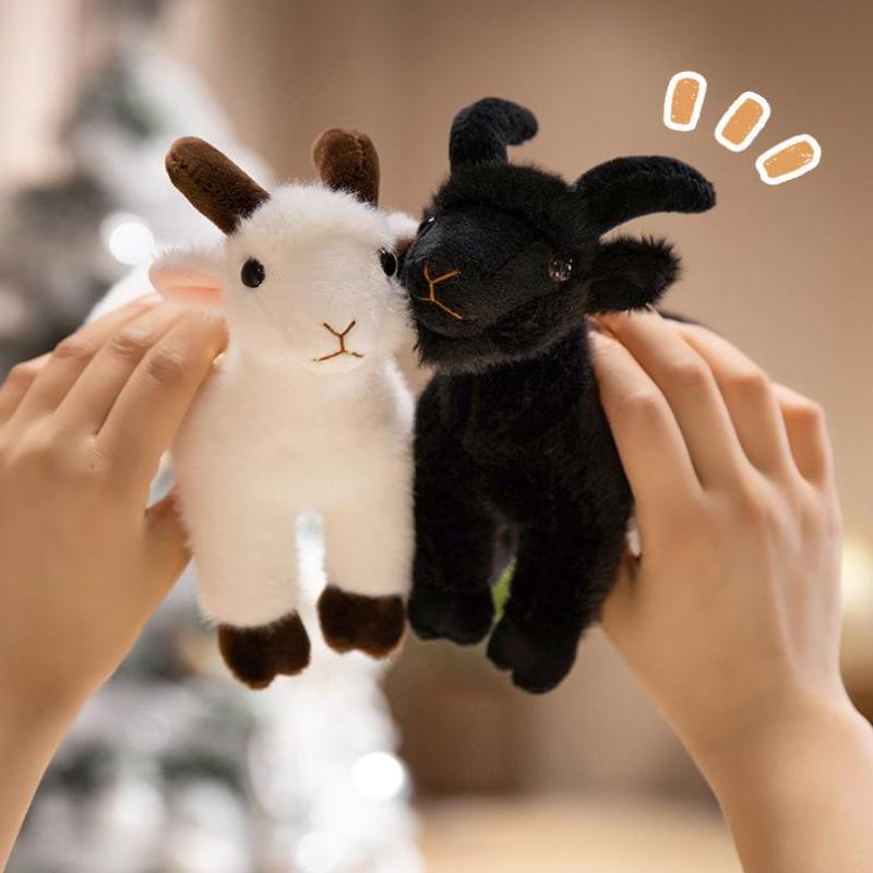 1Pcs Cute Goat Plush Keychain  Soft Stuffed Standing Goat Toy  Lamb Doll Keyring for Girls Bag Charm Gift