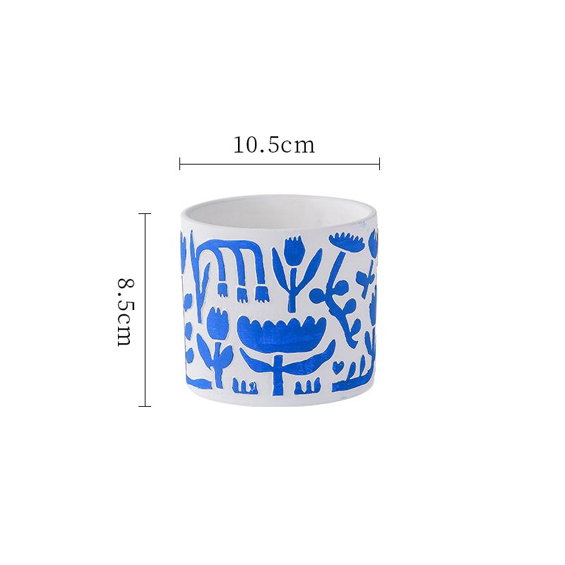 Creative Cylindrical Ceramic Flower Pot Gardening Decoration Succulent Plant Potted Flower Vase Interior Countertop Flower Pot
