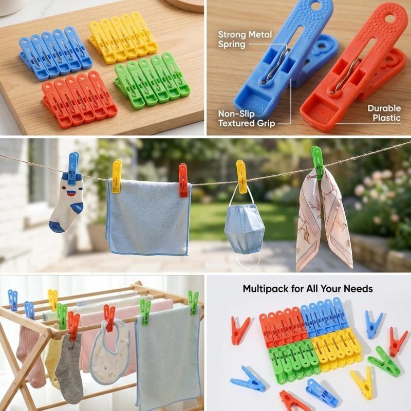 20/200 Stück Plastik-Wäscheklammern Kleider Foto Aufhängeklammern Wäsche Haushalt Wäscheklammern Badezimmer Socken Unterwäsche Wäscheständer