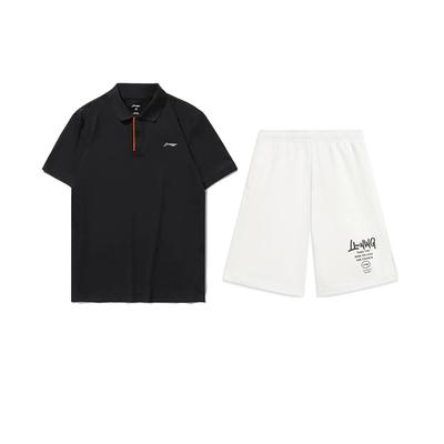 Plain Logo Embroidered Simple Breathable Quick-Dry Comfortable Versatile Short Sleeve Polo Shirt Casual Sports Suit YPLT027-1+AKST593-7