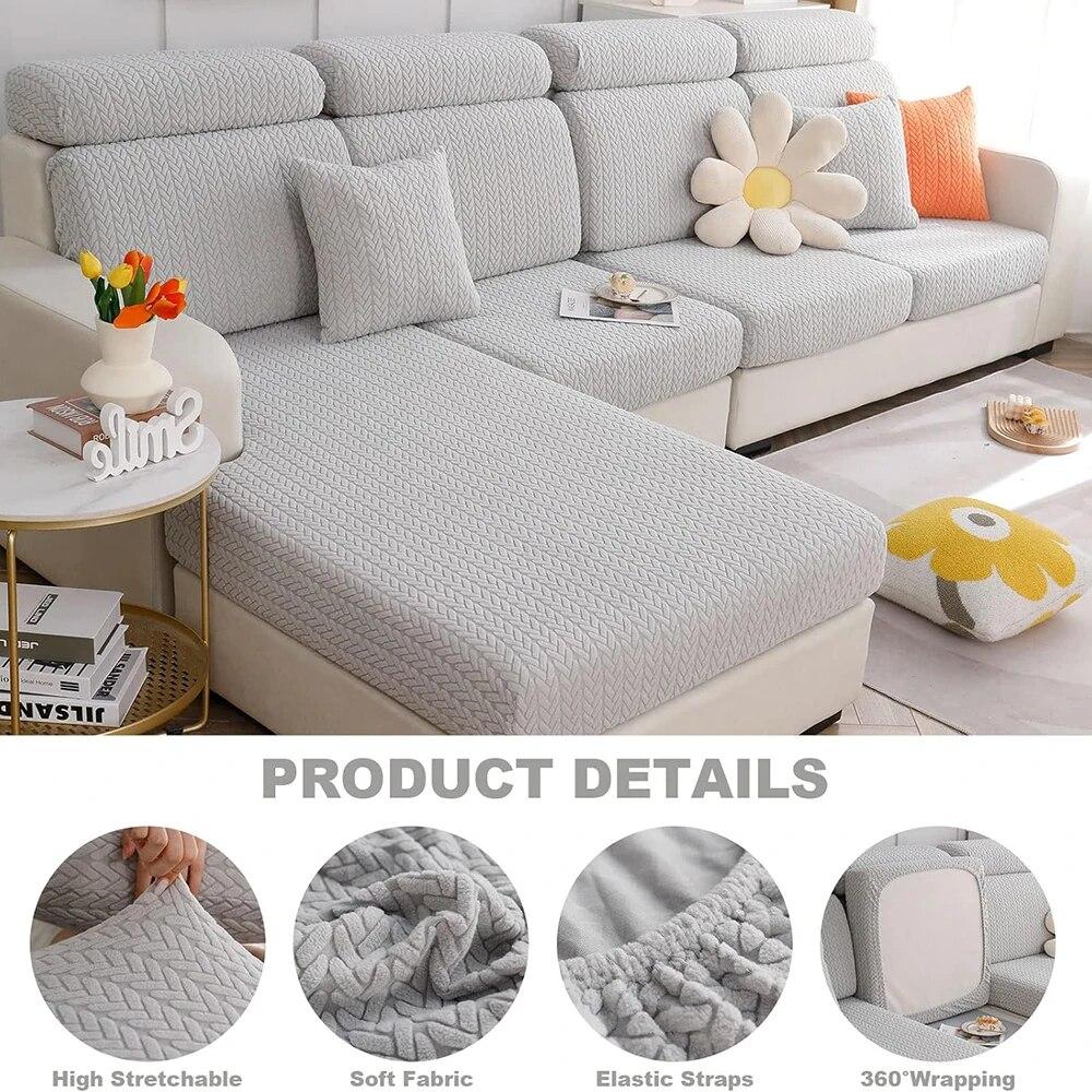 Magic Sofa Cover Wear-Resistant High Stretch Couch Cushion Slipcovers Anti-Slip L Shape Sofa Covers -Resistant Sofa Protector