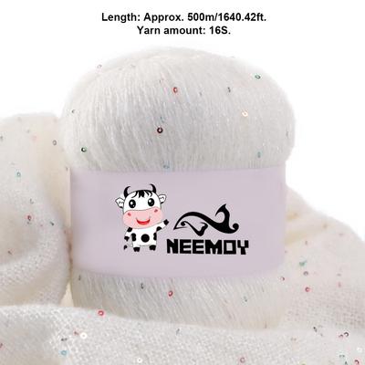 50g Beaded Mohair Summer Ice Silk Mercerized Yarn Special Sequin Yarn DIY Hand Woven Rag Doll Knitting Wool Blanket 23 Colour