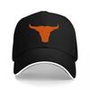 Berretto da Baseball Nero Texas Longhorns con Logo Arancione Vestibilità Regolabile per Uomini e Donne Cappello per Fan Sportivi