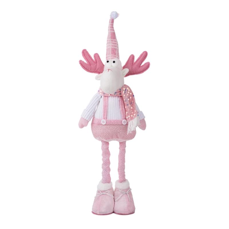 Teleskopische Weihnachtsfigur Plüschdekorationen Pailletten Weihnachtsmann Schneemann Elch Plüschfiguren Dekorationen Feiertagsdekorationen