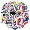 35pcs-50pcs Cartoon French Flag Stickers Travel Eiffel Tower French Stickers  Stickers For DIY Phone Laptop Scrapbook Bike