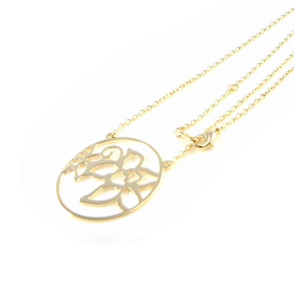 Les Trésors De Lily [H6217] - Gold Plated 'Flora' Necklace - 28 Mm