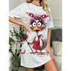 Women'S Fun Sleep Round Neck Nightgown, 'Let Me Sleep' Letter Polka Dot Printed Loose T-Shirt