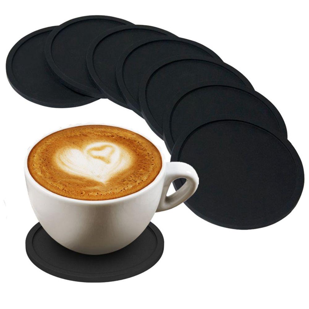 Buy Gadget Black Silicone Thick Glass Placemat Safe Durable Cup Mug ...