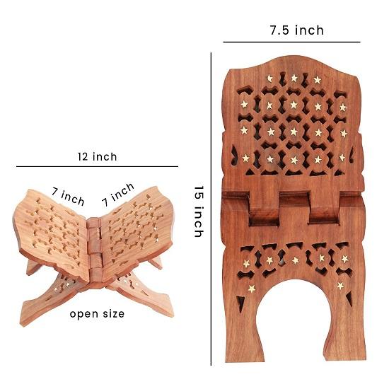 

Элегантная деревянная подставка для священных текстов. Идеально подходит для Корана, Гиты, Библии, Гуру Грантх