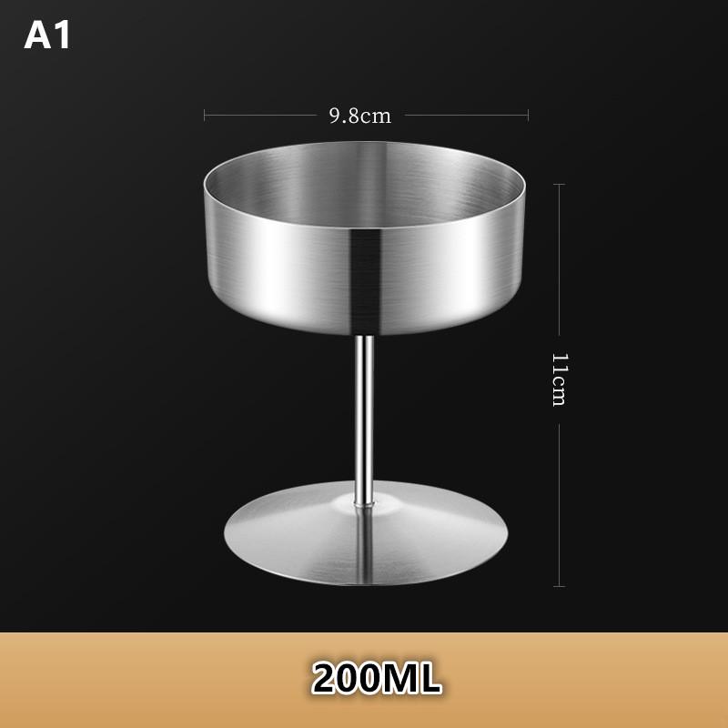 Edelstahl Dessertbecher Puddingbecher Luxus Eisbecher Hoher Fuß Joghurt Dessertbecher Servierteller Obstschale Kuchenplatte