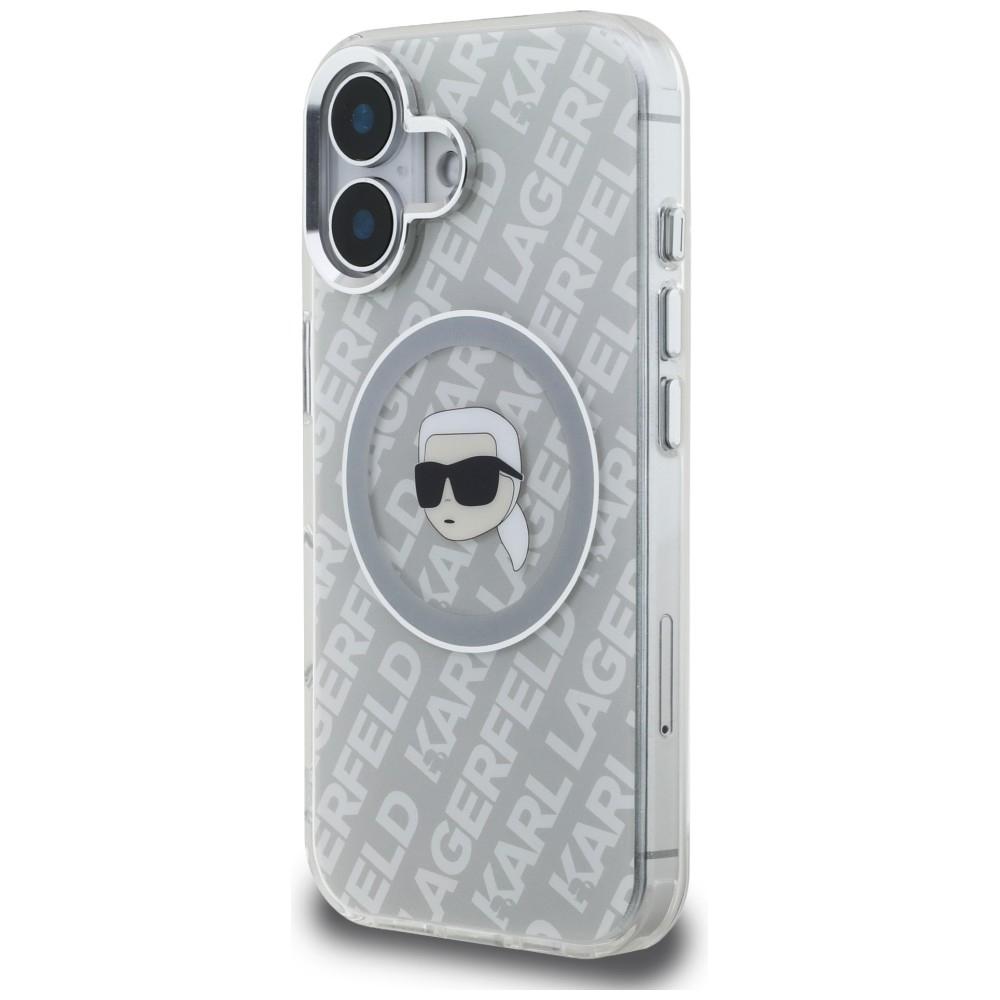 Karl Lagerfeld IML Karl Head Logo MagSafe Case for iPhone 16 Gray
