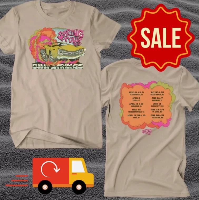 Billy Strings Spring Tour 2025 T-Shirt Double Sided S
