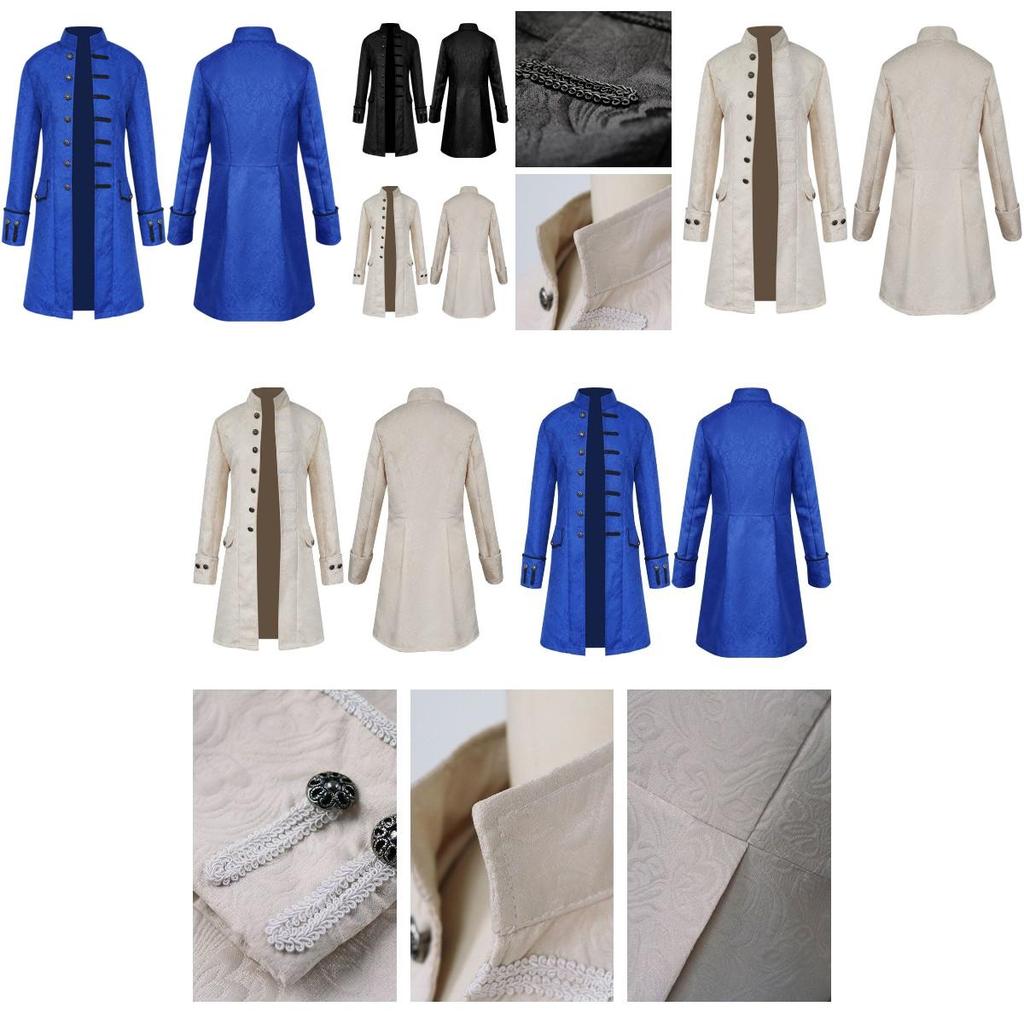 Retro Gothic Victorian Uniform Tailcoat Jacket For Men