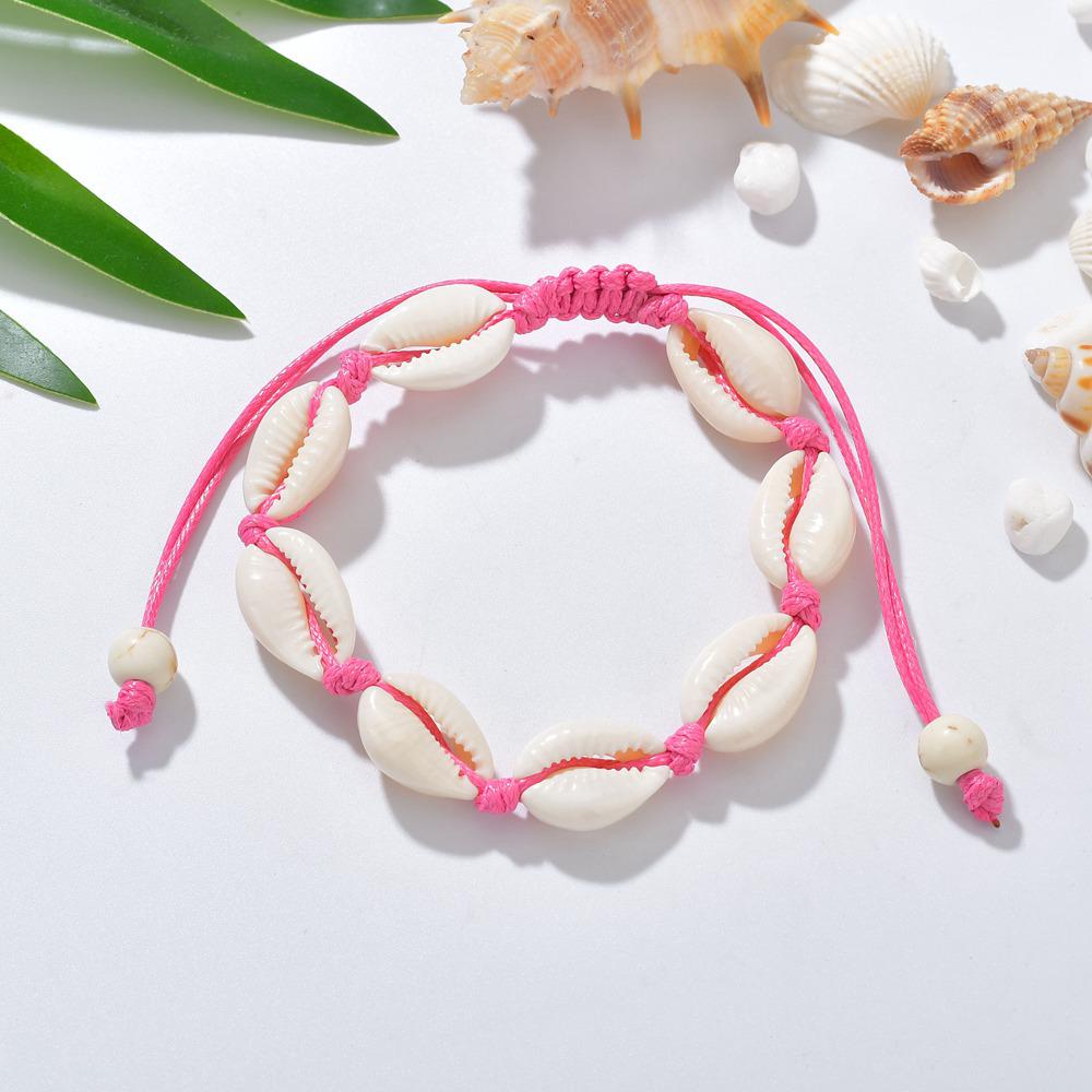 Böhmische Natürliche Muschel-Charm-Armbänder Für Frauen Männer Sommer Sandstrand Handgefertigt Schnur Seilketten Armreif DIY Schmuck